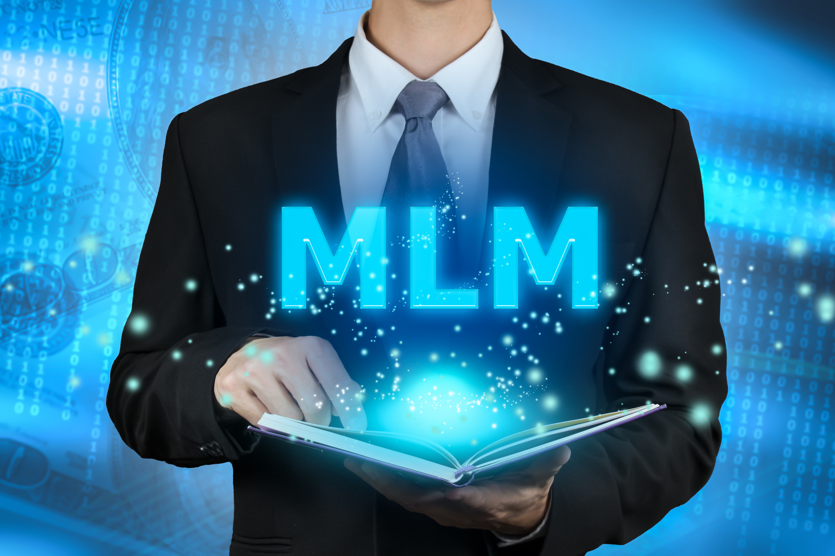 businessman learning Multi-Level Marketing (MLM).concept.
